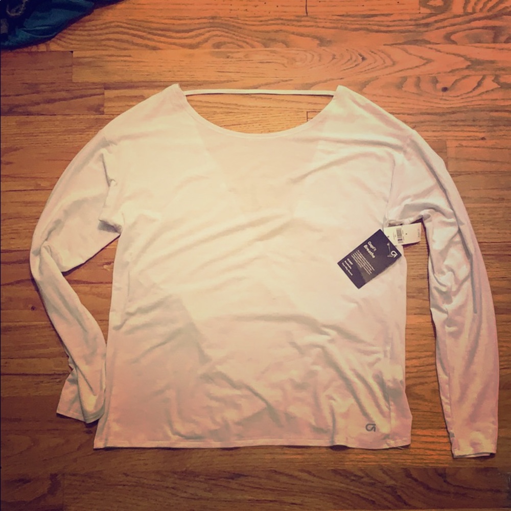 Backless Gap Breath Top - light grey.